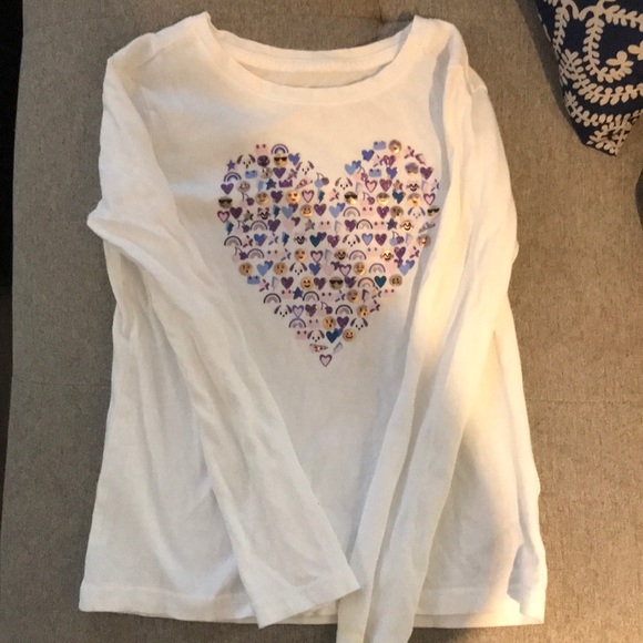 Gap long sleeve t-shirt heart and emoji decals - Picture 2 of 3